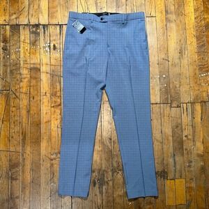Primark Dress Pants Men's 34x32 Blue Slim Fit Flat Front Slash Pocket Comfort